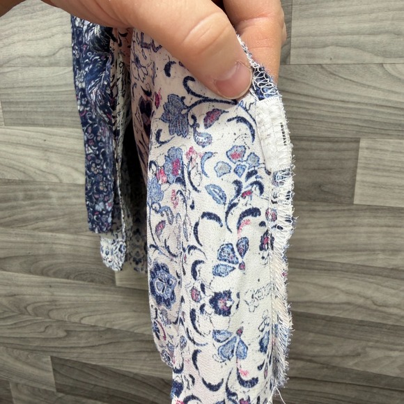 Maurices Halter Top Women's Large Blue Floral Sleeveless High Low Pullover - Picture 6 of 11